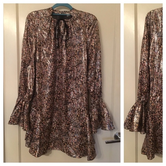 H&M Conscious Collection Metallic Dropwaist Dress - Picture 4 of 8